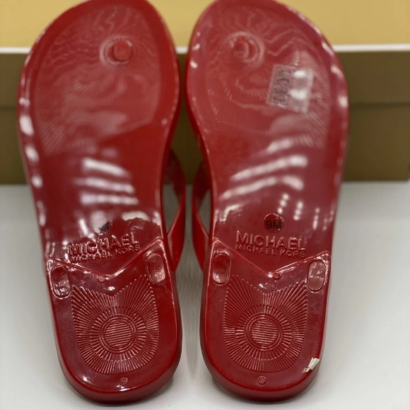 NWT Michael Kors Jelly Flip flops Red - Picture 5 of 7